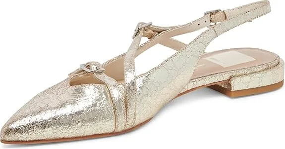Dolce Vita Pamla Women's Flat Shoes Platinum Distressed Leather : 7.5 M - Image 5