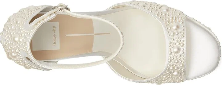 Dolce Vita Pandro Pearl Women's Sandals True White Satin : 9.5 M, Rubber - Image 2