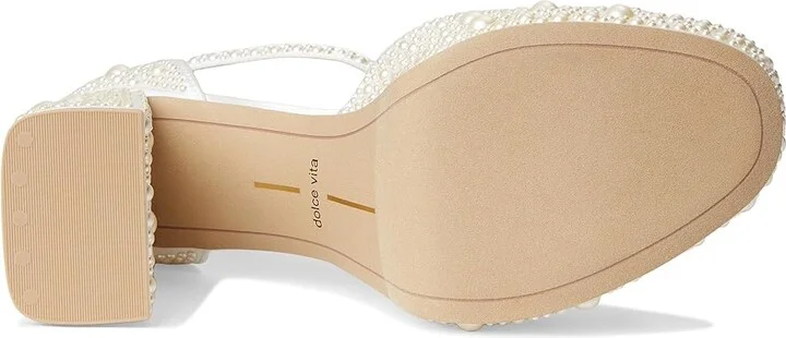 Dolce Vita Pandro Pearl Women's Sandals True White Satin : 9.5 M, Rubber - Image 3
