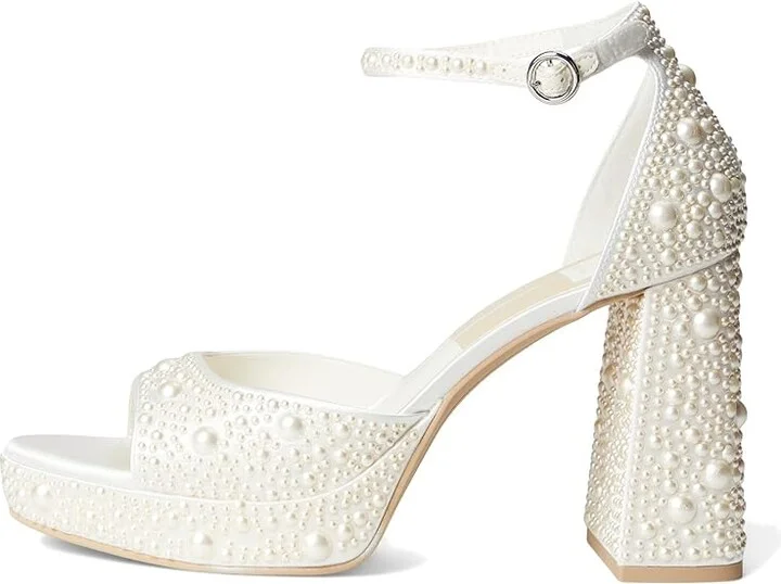 Dolce Vita Pandro Pearl Women's Sandals True White Satin : 9.5 M, Rubber - Image 6