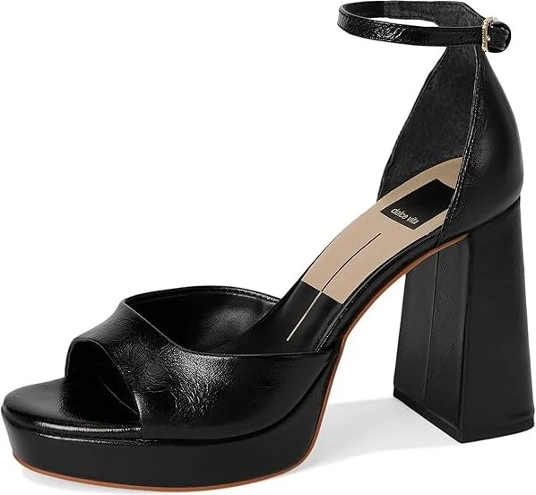 Dolce Vita Pandro Women's Sandals Midnight Crinkle Patent : 10 M, Leather - Image 5