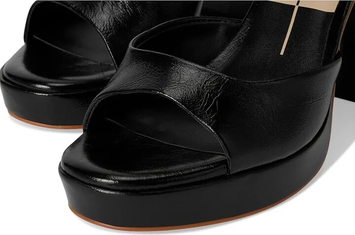 Dolce Vita Pandro Women's Sandals Midnight Crinkle Patent : 10 M, Leather - Image 7