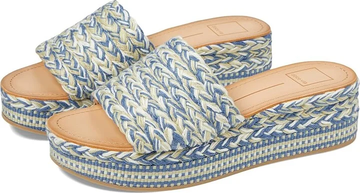 Dolce Vita Pazli Women's Sandals Blue Woven : 10 M, Leather/Rubber