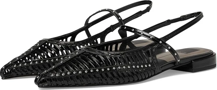 Dolce Vita Phinly Women's Flat Shoes Midnight Crinkle Patent : 10 M, Rubber