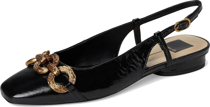 Dolce Vita Ramano Women's Flat Shoes Midnight Crinkle Patent : 6.5 M, Cotton - Image 5