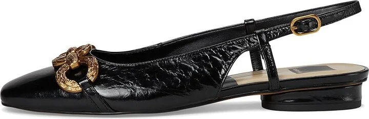 Dolce Vita Ramano Women's Flat Shoes Midnight Crinkle Patent : 6.5 M, Cotton - Image 6
