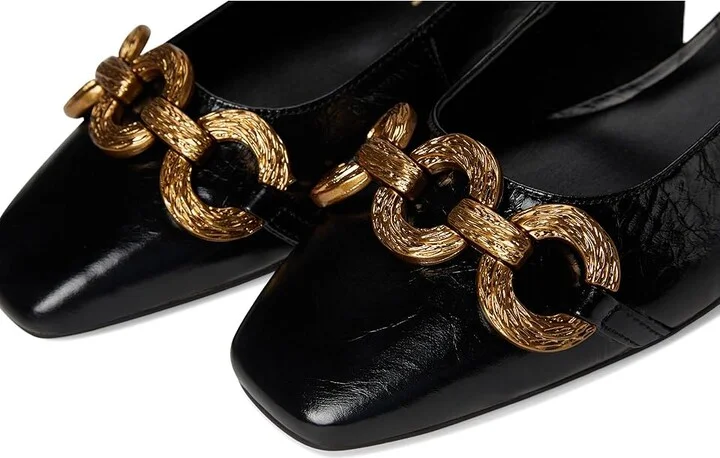 Dolce Vita Ramano Women's Flat Shoes Midnight Crinkle Patent : 6.5 M, Cotton - Image 7