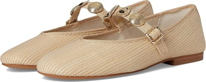 Dolce Vita Relan Women's Shoes Leather Nautral : 6 M, Leather/Raffia