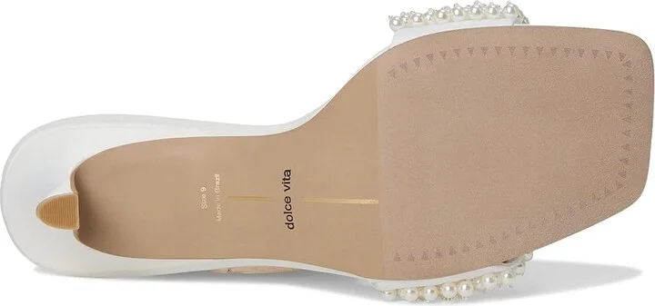 Dolce Vita Rexa Pearl Women's Sandals White : 6.5 M, Textile - Image 3