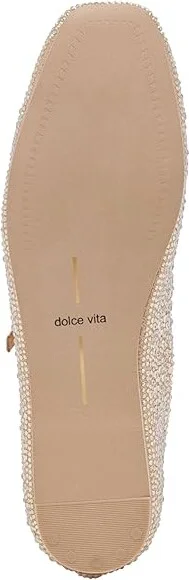 Dolce Vita Reyes Crystal Women's Flat Shoes Light Gold Crystal : 6 M, Leather - Image 3