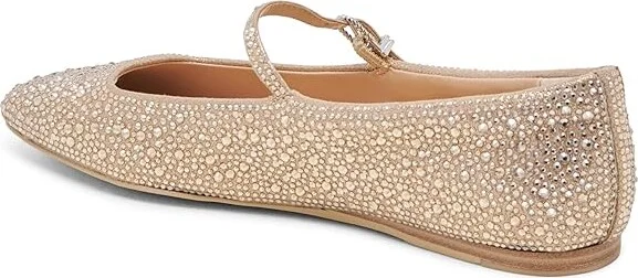 Dolce Vita Reyes Crystal Women's Flat Shoes Light Gold Crystal : 6 M, Leather - Image 4