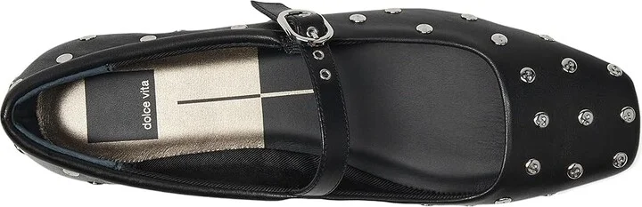 Dolce Vita Reyes Stud Women's Flat Shoes Black Leather : 8 M - Image 2