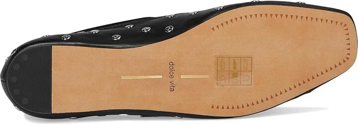 Dolce Vita Reyes Stud Women's Flat Shoes Black Leather : 8 M - Image 3