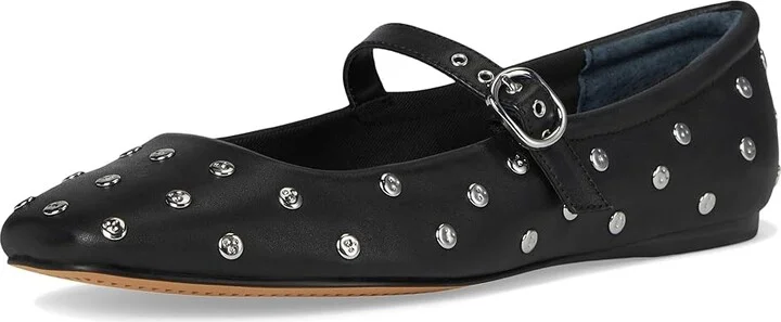 Dolce Vita Reyes Stud Women's Flat Shoes Black Leather : 8 M - Image 5