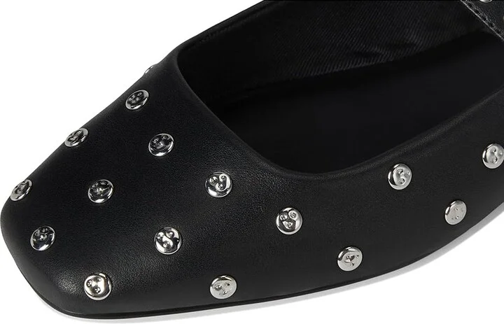 Dolce Vita Reyes Stud Women's Flat Shoes Black Leather : 8 M - Image 7