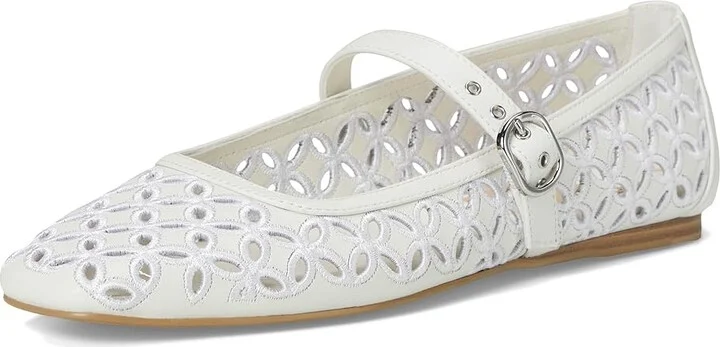 Dolce Vita Rodni Eyelet Perf Women's Flat Shoes True White Leather : 6.5 M - Image 5