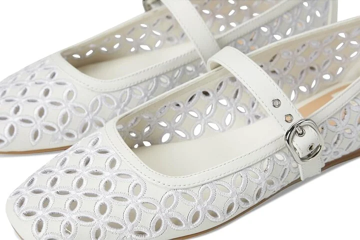 Dolce Vita Rodni Eyelet Perf Women's Flat Shoes True White Leather : 6.5 M - Image 7