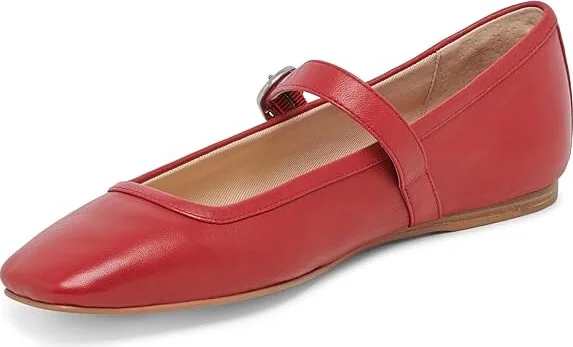 Dolce Vita Rodni Women's Flat Shoes Red Leather : 6 M