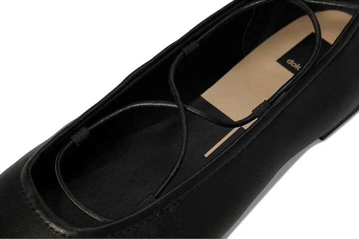Dolce Vita Ryder Women's Flat Shoes Black Leather : 6.5 M, Cotton - Image 7