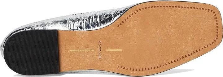 Dolce Vita Ryder Women's Flat Shoes Silver Distressed Leather : 6.5 M, Cotton - Image 3