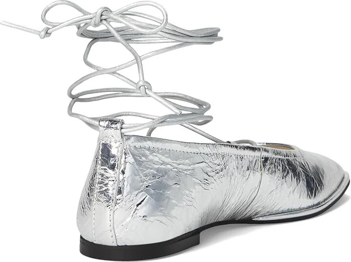 Dolce Vita Ryder Women's Flat Shoes Silver Distressed Leather : 6.5 M, Cotton - Image 4