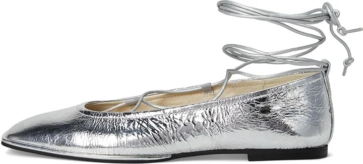 Dolce Vita Ryder Women's Flat Shoes Silver Distressed Leather : 6.5 M, Cotton - Image 6