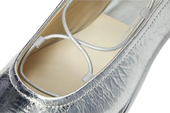 Dolce Vita Ryder Women's Flat Shoes Silver Distressed Leather : 6.5 M, Cotton - Image 7