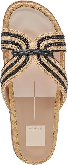 Dolce Vita Selda Women's Sandals Natural/Black Raffia : 6 M - Image 2