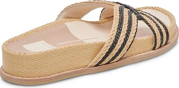 Dolce Vita Selda Women's Sandals Natural/Black Raffia : 6 M - Image 4