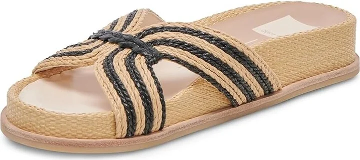 Dolce Vita Selda Women's Sandals Natural/Black Raffia : 6 M
