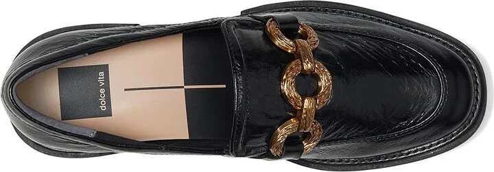 Dolce Vita Sheena Women's Flat Shoes Midnight Crinkle Patent : 6 M, Cotton - Image 2