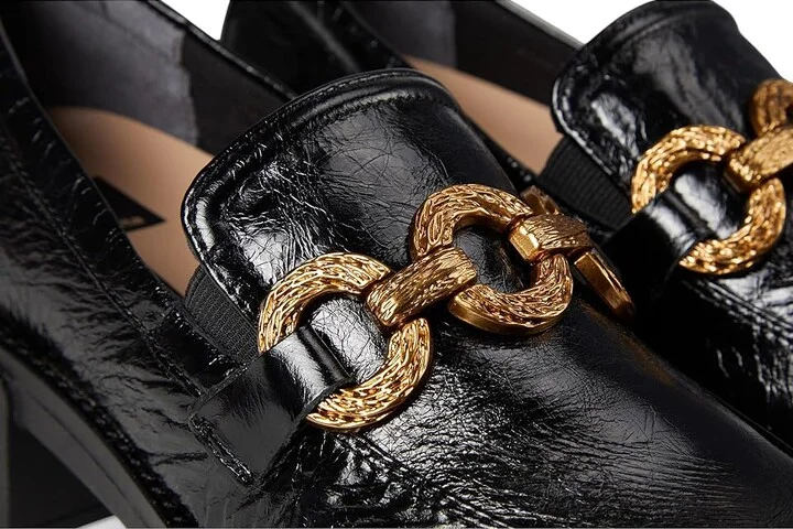 Dolce Vita Sheena Women's Flat Shoes Midnight Crinkle Patent : 6 M, Cotton - Image 7