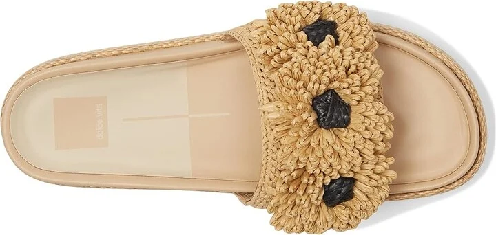 Dolce Vita Sidona Flower Women's Sandals Light Natural Raffia : 6 M, Rubber - Image 2