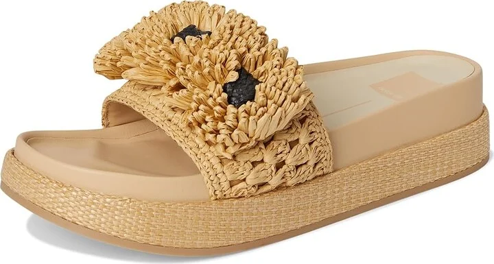 Dolce Vita Sidona Flower Women's Sandals Light Natural Raffia : 6 M, Rubber - Image 5