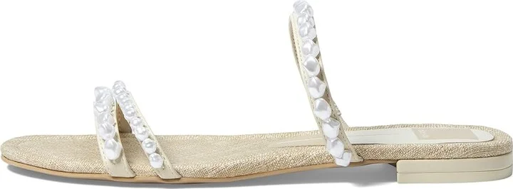 Dolce Vita Tinker Low Women's Sandals Vanilla Pearls : 6.5 M, Leather - Image 5