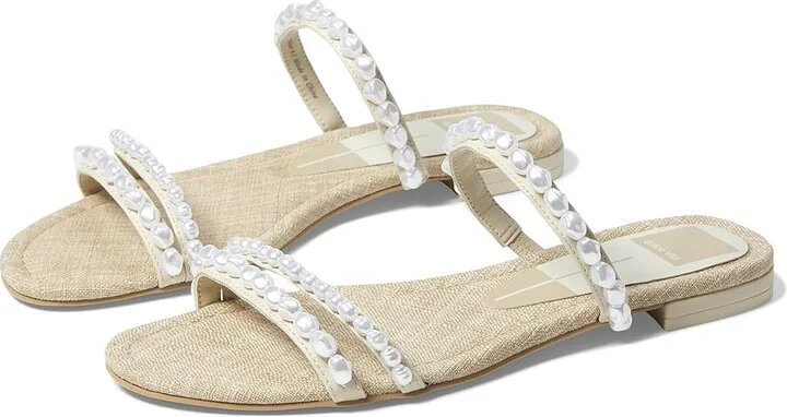 Dolce Vita Tinker Low Women's Sandals Vanilla Pearls : 6.5 M, Leather
