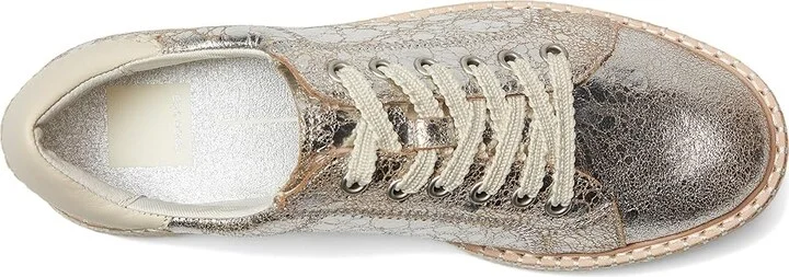 Dolce Vita Twain Women's Shoes Silver Crackled Leather : 9 M, Rubber - Image 2