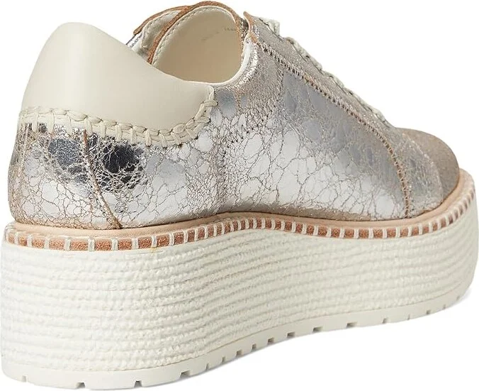Dolce Vita Twain Women's Shoes Silver Crackled Leather : 9 M, Rubber - Image 4