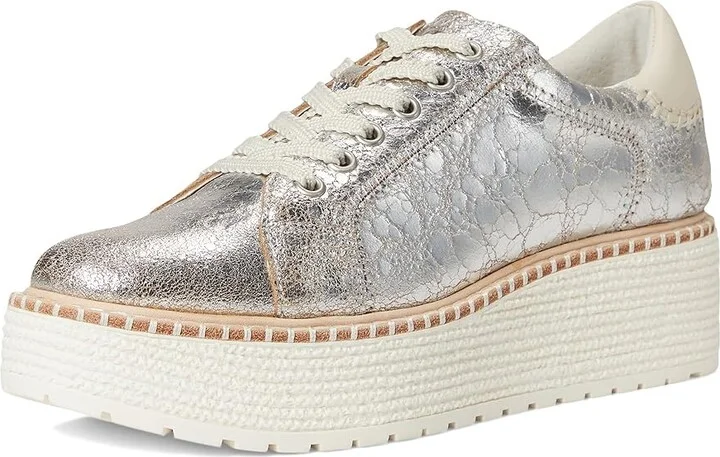 Dolce Vita Twain Women's Shoes Silver Crackled Leather : 9 M, Rubber - Image 5