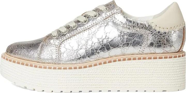 Dolce Vita Twain Women's Shoes Silver Crackled Leather : 9 M, Rubber - Image 6