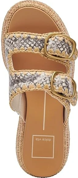 Dolce Vita Wanika Women's Sandals Black/White Embossed Leather : 8.5 M - Image 2