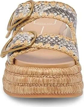 Dolce Vita Wanika Women's Sandals Black/White Embossed Leather : 8.5 M - Image 5