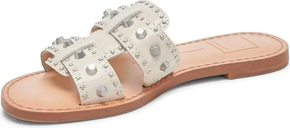 Dolce Vita Wesla Stud Women's Sandals White : 9 M, Leather/Rubber