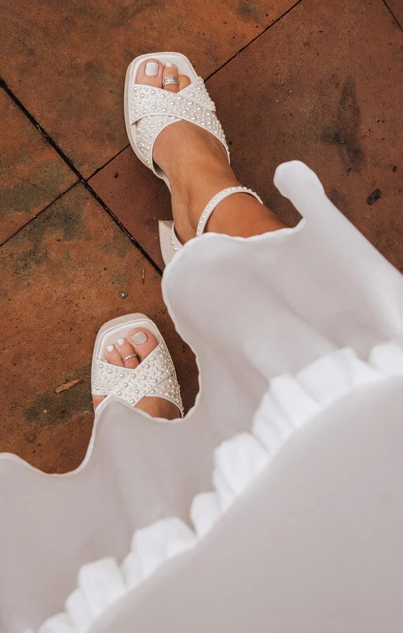 Dolce Vita Wessi Platform Heel ~ Vanilla Pearl - Image 4
