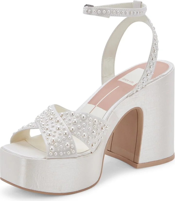 Dolce Vita Wessi Platform Heel ~ Vanilla Pearl - Image 10