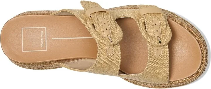 Dolce Vita Witny Women's Sandals Light Natural Woven Raffia : 9.5 M, Rubber/Suede - Image 2