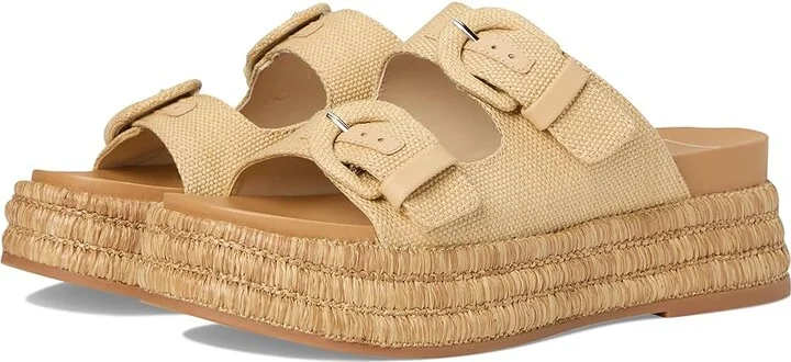 Dolce Vita Witny Women's Sandals Light Natural Woven Raffia : 9.5 M, Rubber/Suede