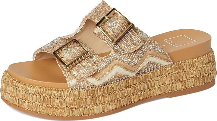 Dolce Vita Wixie Women's Sandals Gold : 9 M, Textile - Image 5