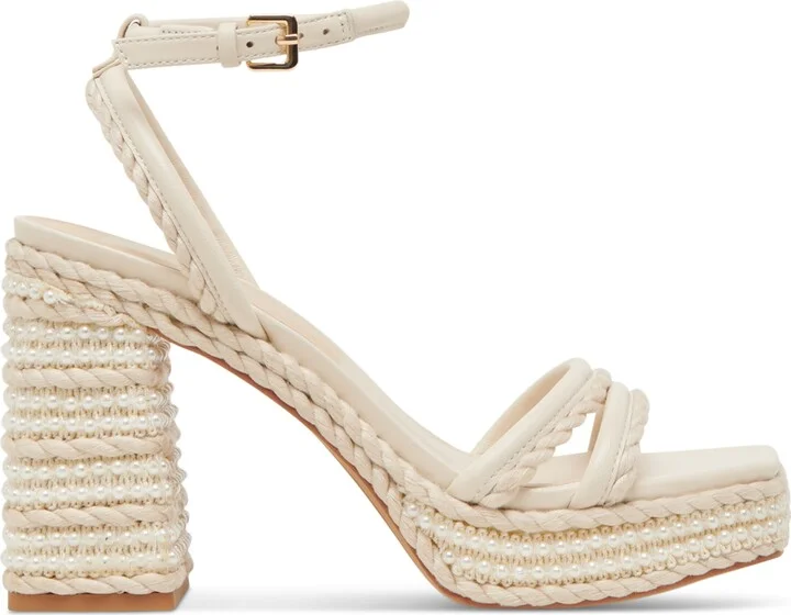 Dolce Vita Women's Agnes Pearl Beaded Platform Dress Sandals - Image 2