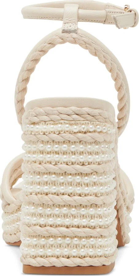 Dolce Vita Women's Agnes Pearl Beaded Platform Dress Sandals - Image 3